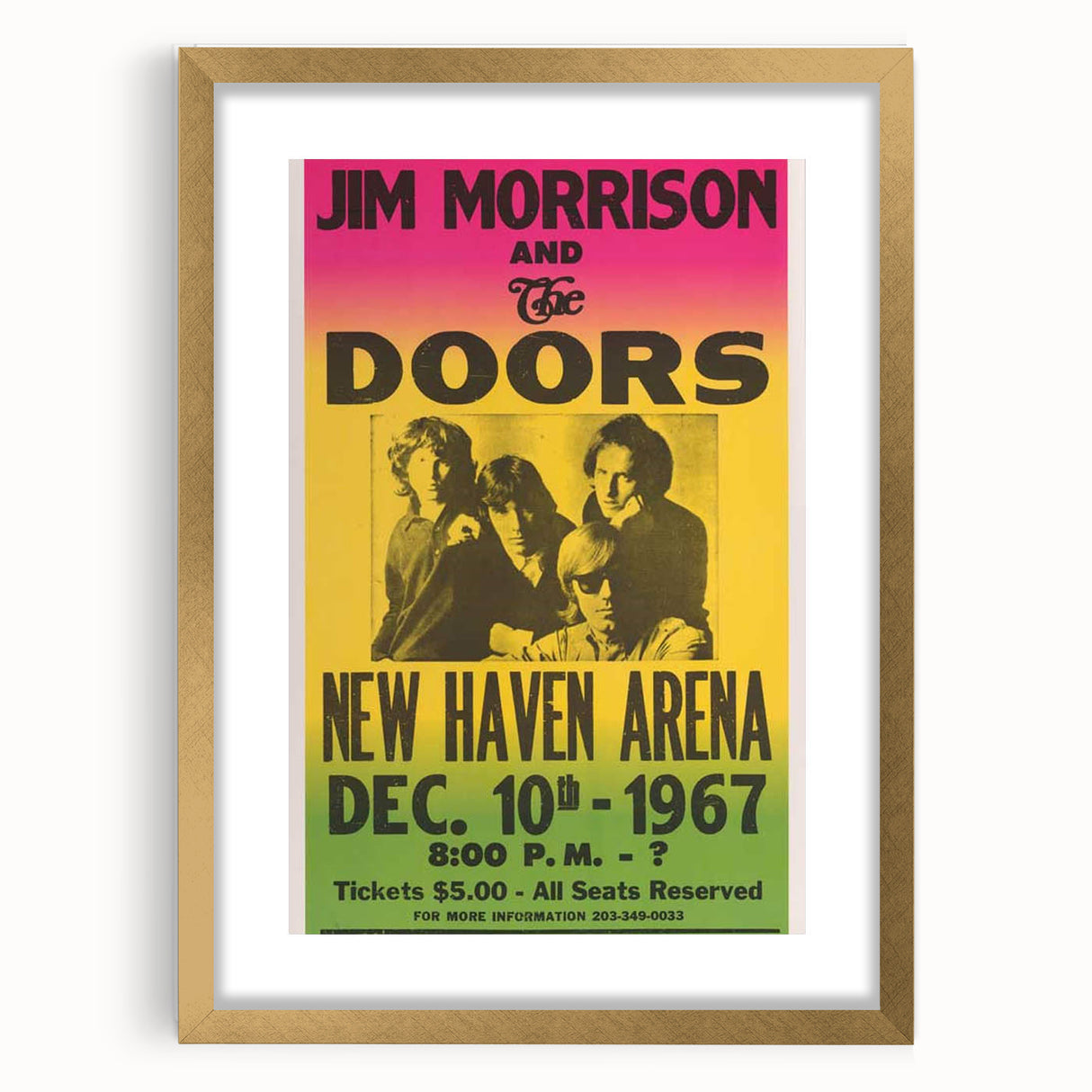 The Doors 1967 New Haven Arena Poster - Vintage Concert Art