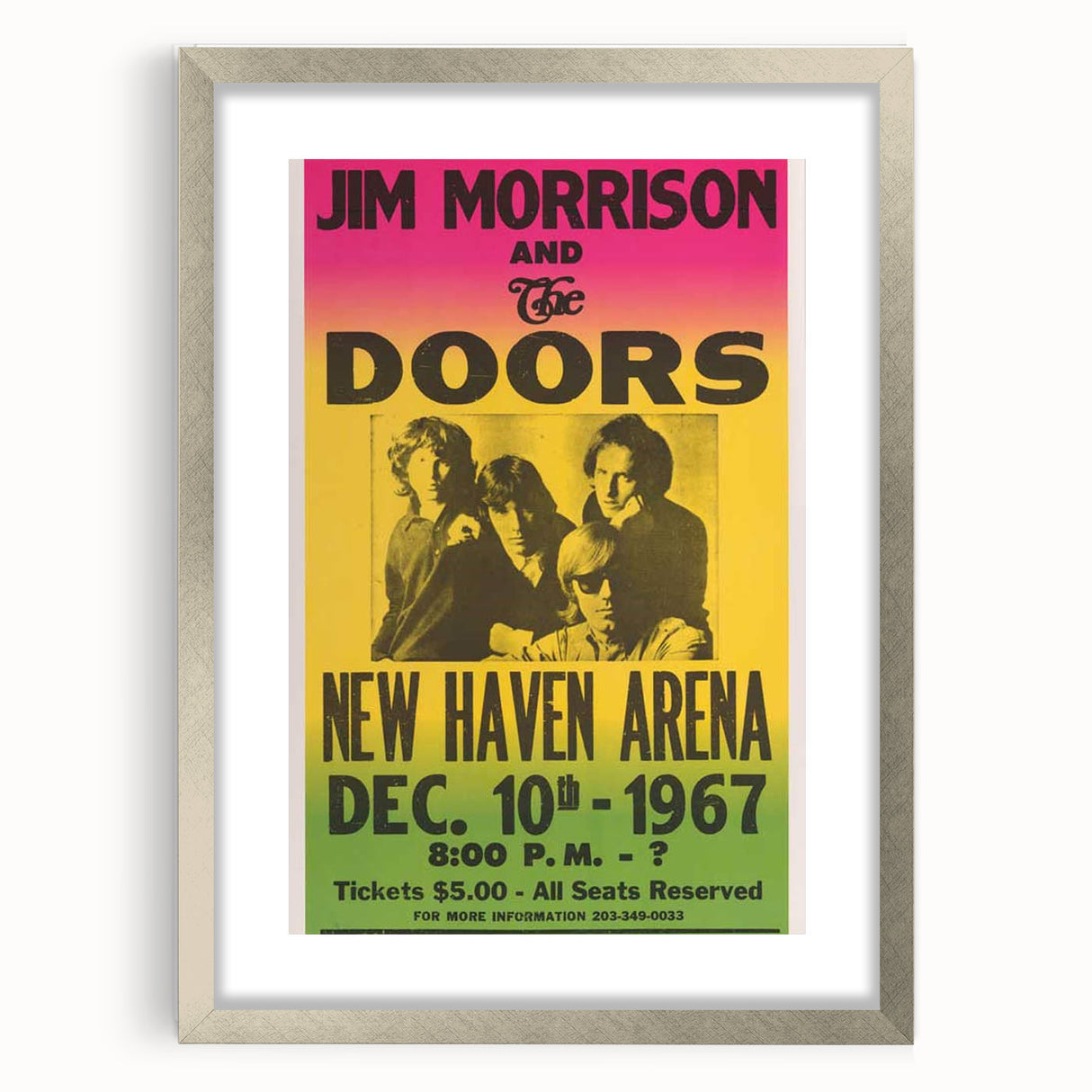 The Doors 1967 New Haven Arena Poster - Vintage Concert Art