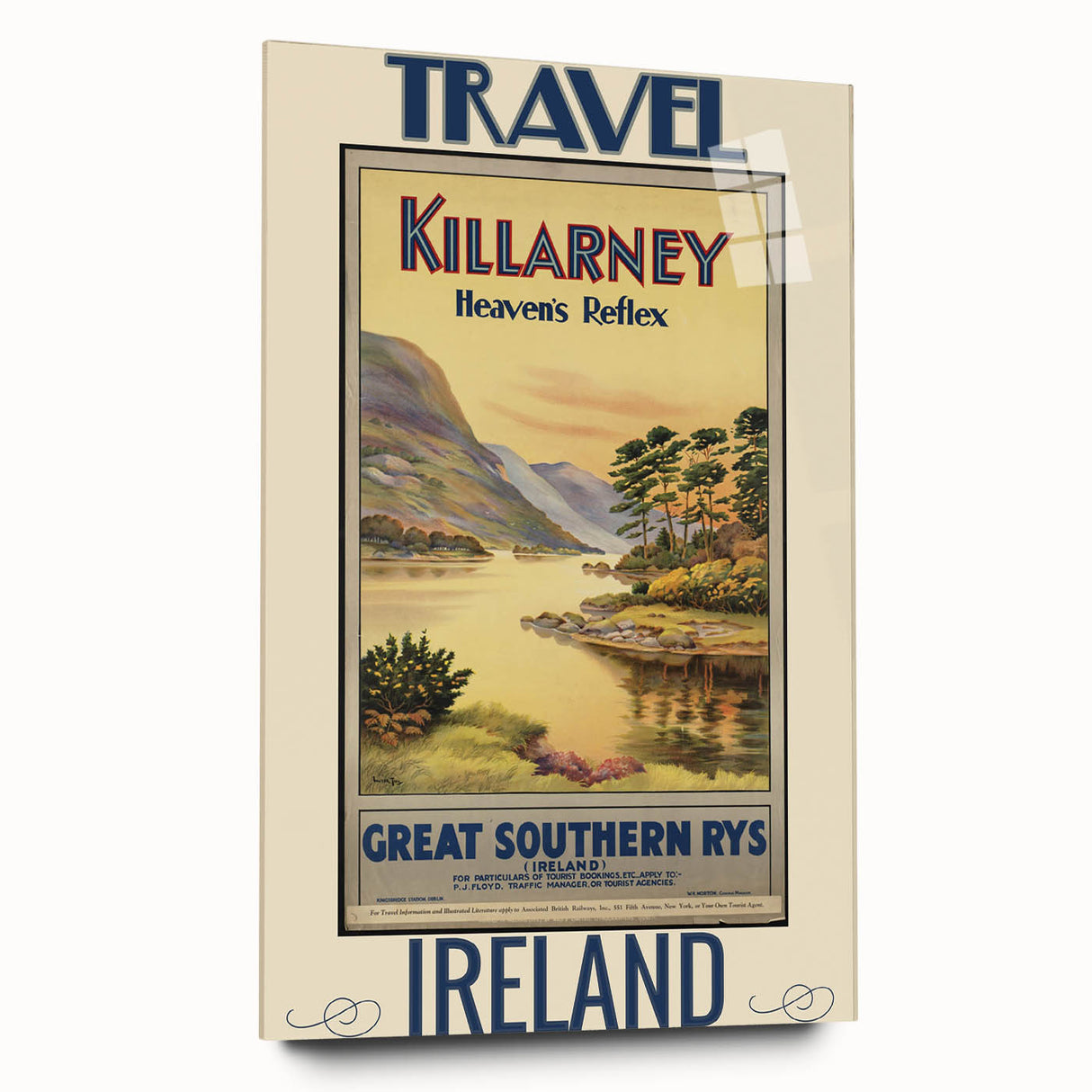 Retro Killarney Travel Poster - Vintage Ireland Landscape Wall Art