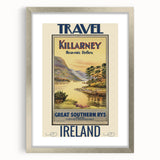 Retro Killarney Travel Poster - Vintage Ireland Landscape Wall Art