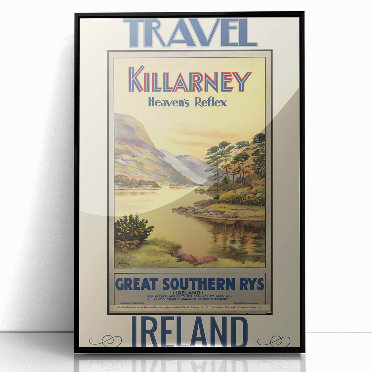 Retro Killarney Travel Poster - Vintage Ireland Landscape Wall Art