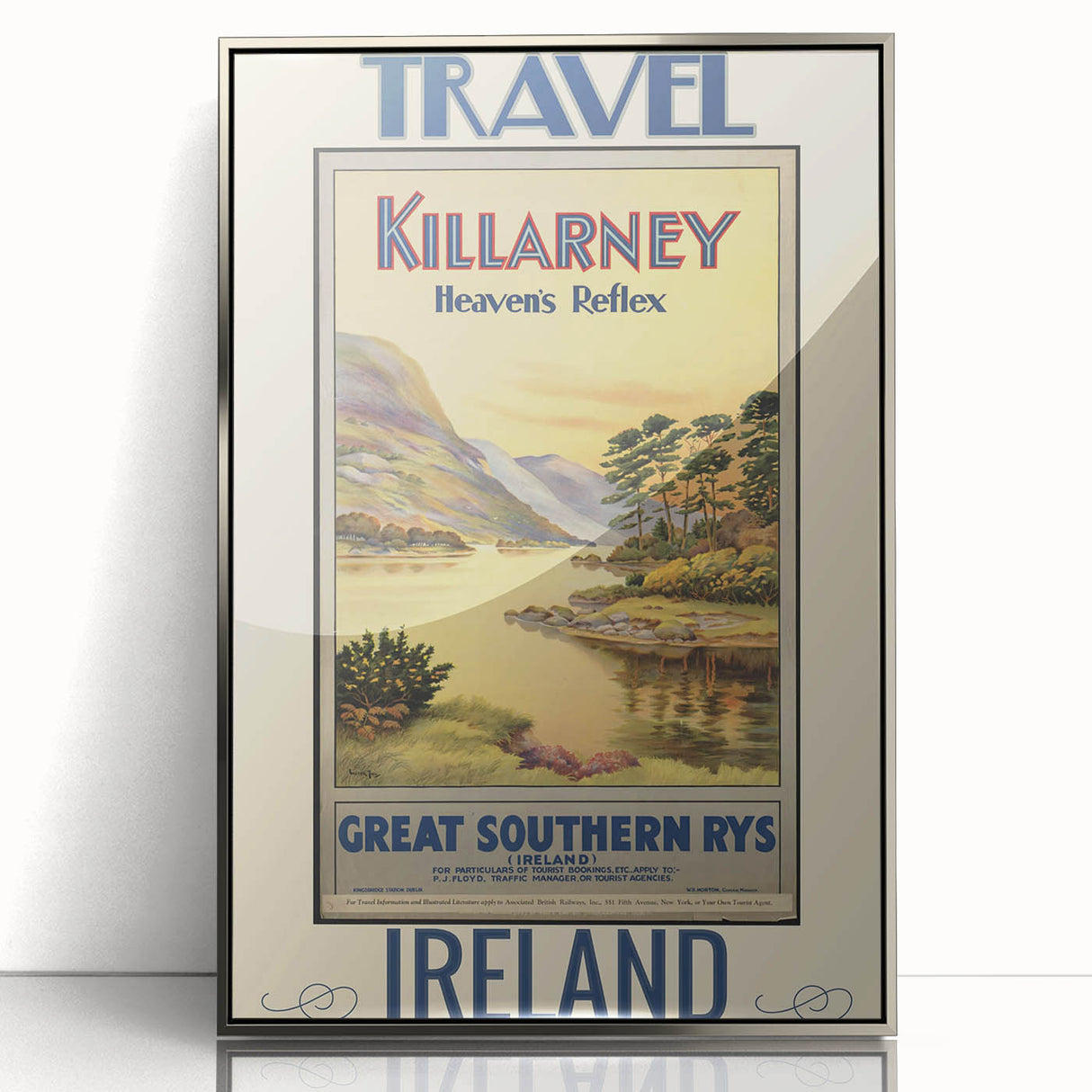 Retro Killarney Travel Poster - Vintage Ireland Landscape Wall Art