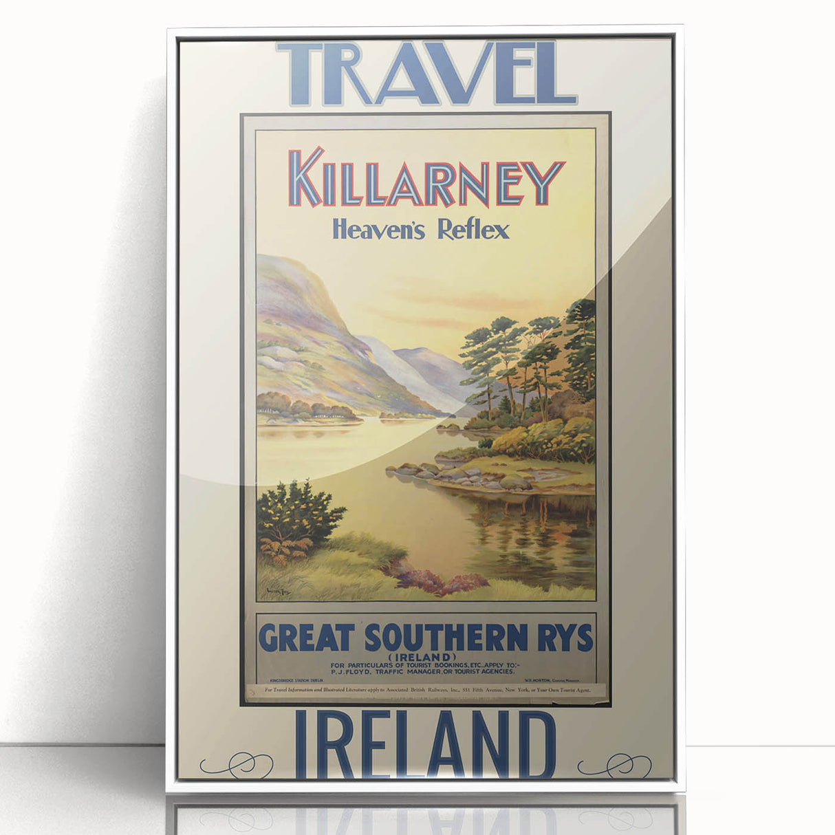 Retro Killarney Travel Poster - Vintage Ireland Landscape Wall Art