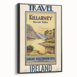 Retro Killarney Travel Poster - Vintage Ireland Landscape Wall Art
