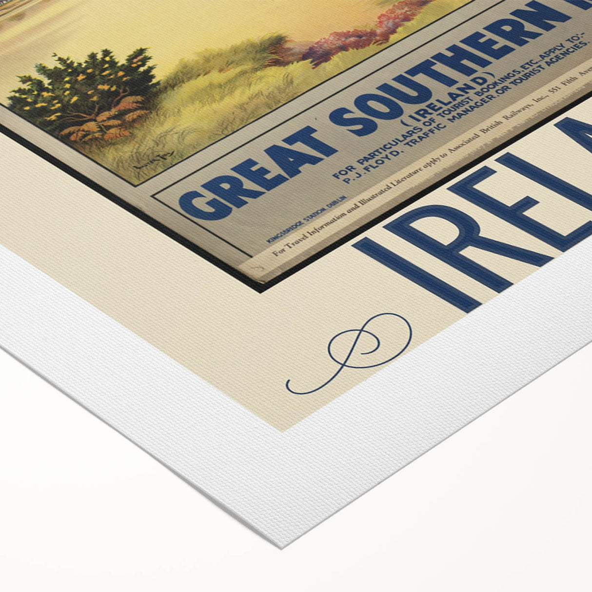 Retro Killarney Travel Poster - Vintage Ireland Landscape Wall Art