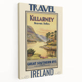Retro Killarney Travel Poster - Vintage Ireland Landscape Wall Art