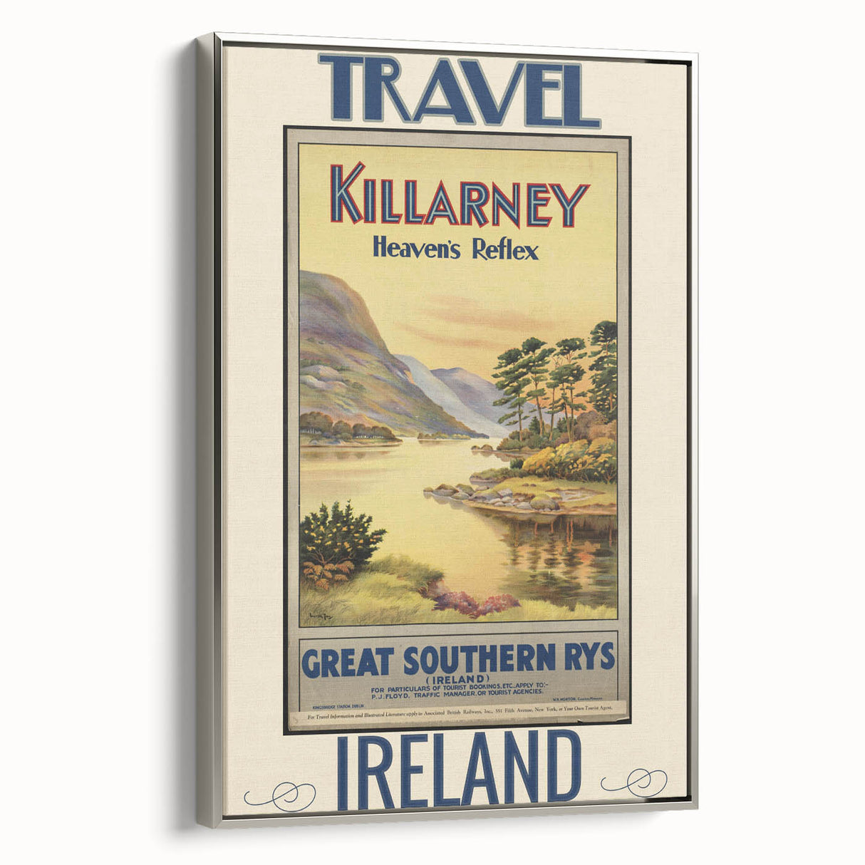 Retro Killarney Travel Poster - Vintage Ireland Landscape Wall Art
