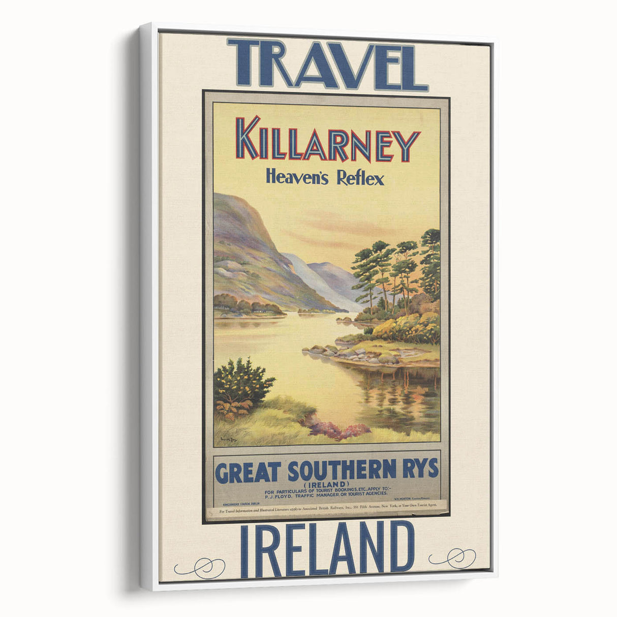 Retro Killarney Travel Poster - Vintage Ireland Landscape Wall Art