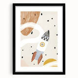 Playroom Wall Art - Space Rocket Kids Room Art for Boys