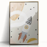 Playroom Wall Art - Space Rocket Kids Room Art for Boys