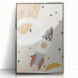 Playroom Wall Art - Space Rocket Kids Room Art for Boys