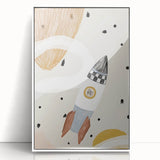 Playroom Wall Art - Space Rocket Kids Room Art for Boys