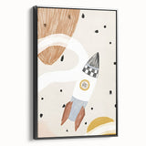 Playroom Wall Art - Space Rocket Kids Room Art for Boys