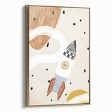 Playroom Wall Art - Space Rocket Kids Room Art for Boys