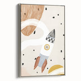 Playroom Wall Art - Space Rocket Kids Room Art for Boys