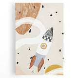 Playroom Wall Art - Space Rocket Kids Room Art for Boys