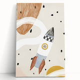 Playroom Wall Art - Space Rocket Kids Room Art for Boys