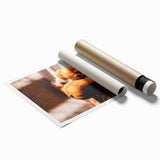 Extra large rolled print featuring a detailed floral art design in warm autumn hues, ideal for classy bathroom wall art.