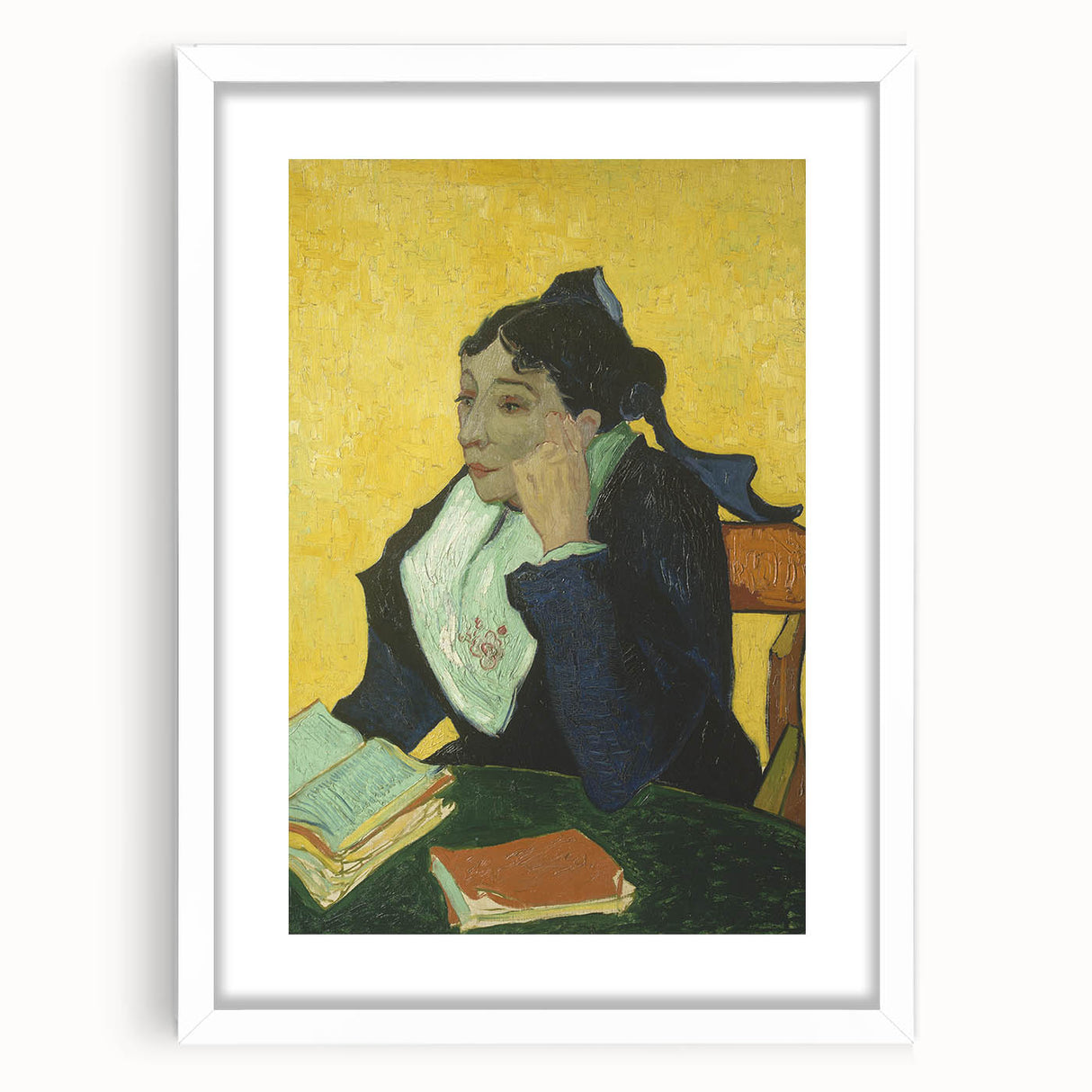Textured abstract art print in vibrant blue and yellow hues on a framed canvas, ideal for bedroom wall decor.