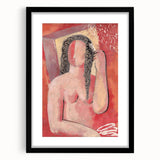 Modern Wall Art - Abstract Grooming Portrait in Warm Minimalist Style