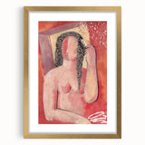 Modern Wall Art - Abstract Grooming Portrait in Warm Minimalist Style