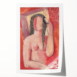 Modern Wall Art - Abstract Grooming Portrait in Warm Minimalist Style