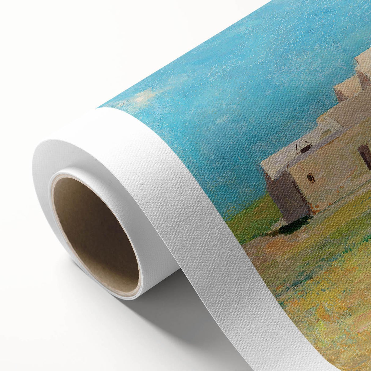 Modern Wall Art of a Tranquil Village Scene - Abstract Contemporary Style