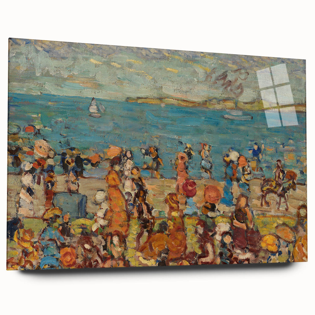 Modern Wall Art of Vibrant Beach Scene - Abstract Coastal Design