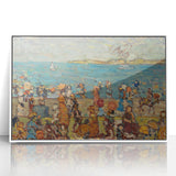 Modern Wall Art of Vibrant Beach Scene - Abstract Coastal Design