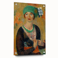 Modern Wall Art - Girl in Green Turban Portrait in Vibrant Impressionist Style