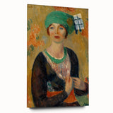 Modern Wall Art - Girl in Green Turban Portrait in Vibrant Impressionist Style