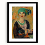 Modern Wall Art - Girl in Green Turban Portrait in Vibrant Impressionist Style