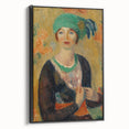 Modern Wall Art - Girl in Green Turban Portrait in Vibrant Impressionist Style