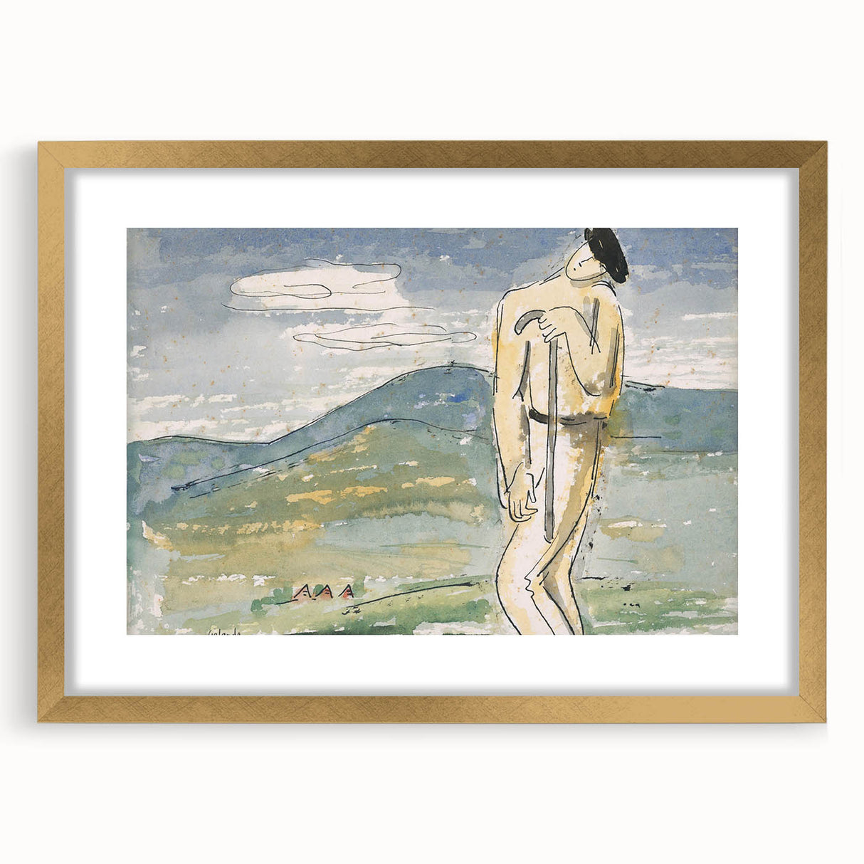 Modern Wall Art of Abstract Pilgrim Scene - Minimalist Contemporary Style