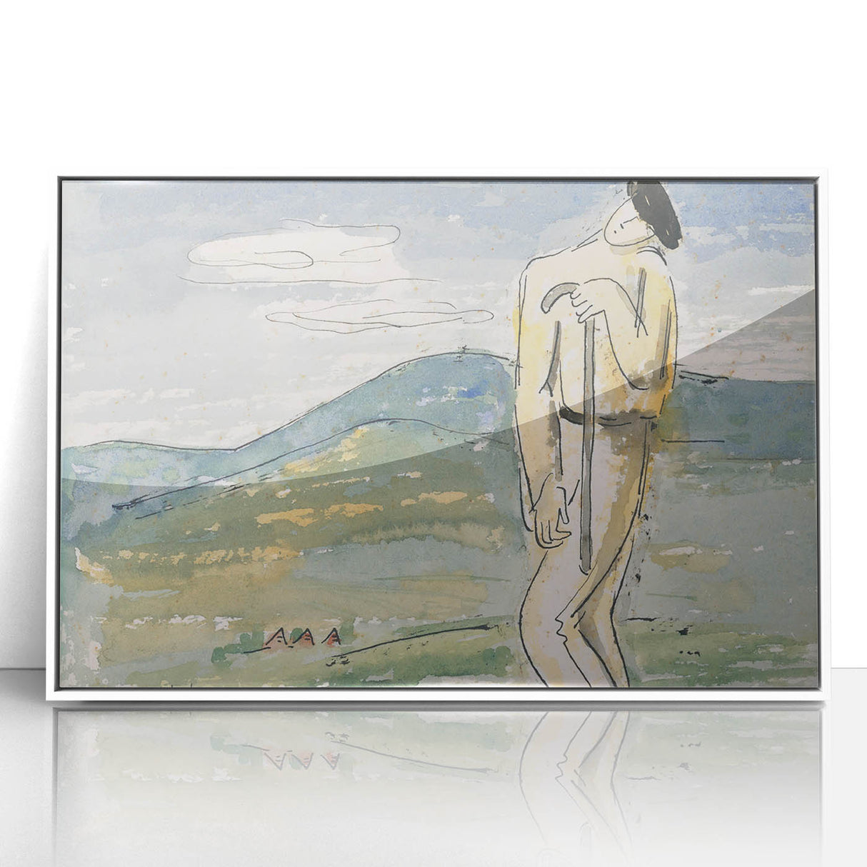 Modern Wall Art of Abstract Pilgrim Scene - Minimalist Contemporary Style