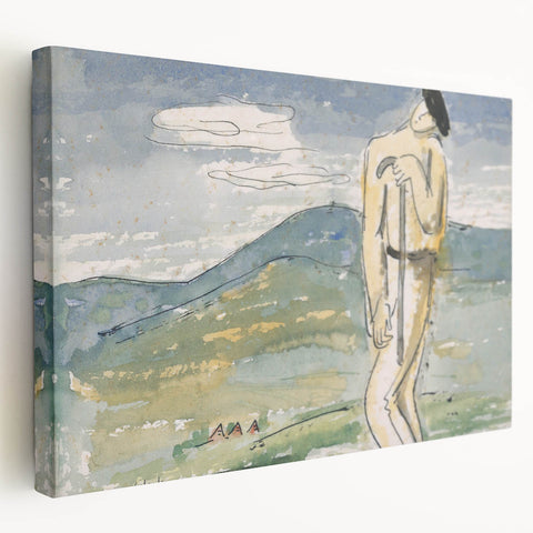 Modern Wall Art of Abstract Pilgrim Scene - Minimalist Contemporary Style