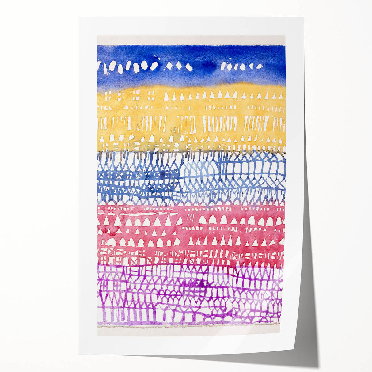 Modern Wall Art - Abstract Old City in Vibrant Geometric Patterns