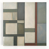 Geometric Abstract Living Room Wall Art – Beige & Olive Green