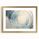 Elegant gold geometric frame showcasing a modern abstract design, featuring a mat for enhanced presentation, ideal for contemporary decor and art displays.