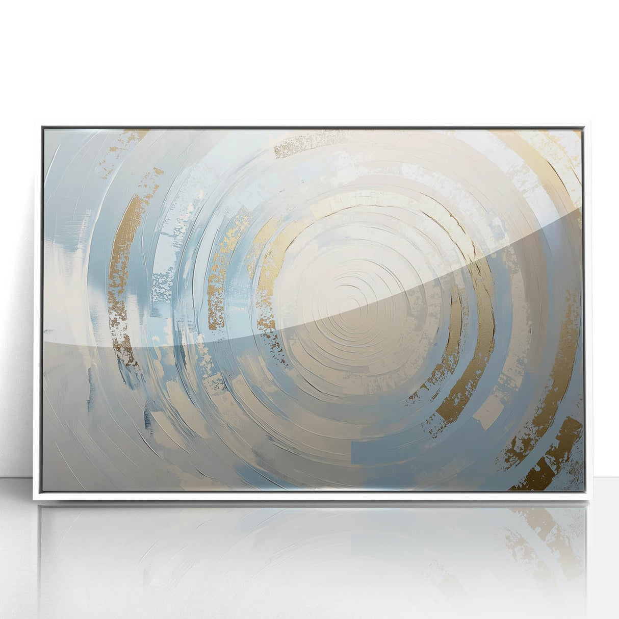 Framed abstract geometric acrylic artwork featuring a white backdrop with bold colorful shapes, perfect for modern home decor and artistic interior design.