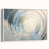 Framed abstract geometric canvas artwork in white, showcasing clean lines and modern design elements, perfect for contemporary home decor.