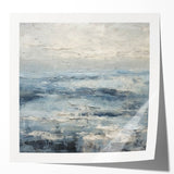 Abstract landscape wall art print showcasing vibrant colors and textured brushstrokes, elegantly displayed in a glossy frame, perfect for modern home decor.