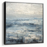 Framed abstract landscape wall art in black, showcasing textured brushstrokes and vibrant colors, perfect for enhancing modern home decor.