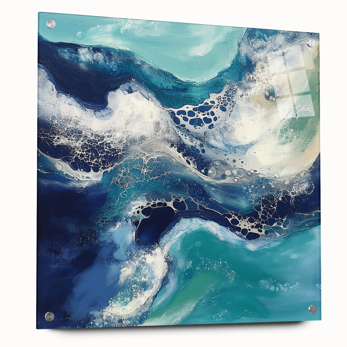Fluid Acrylic Wall Decor – Coastal Tide Abstraction