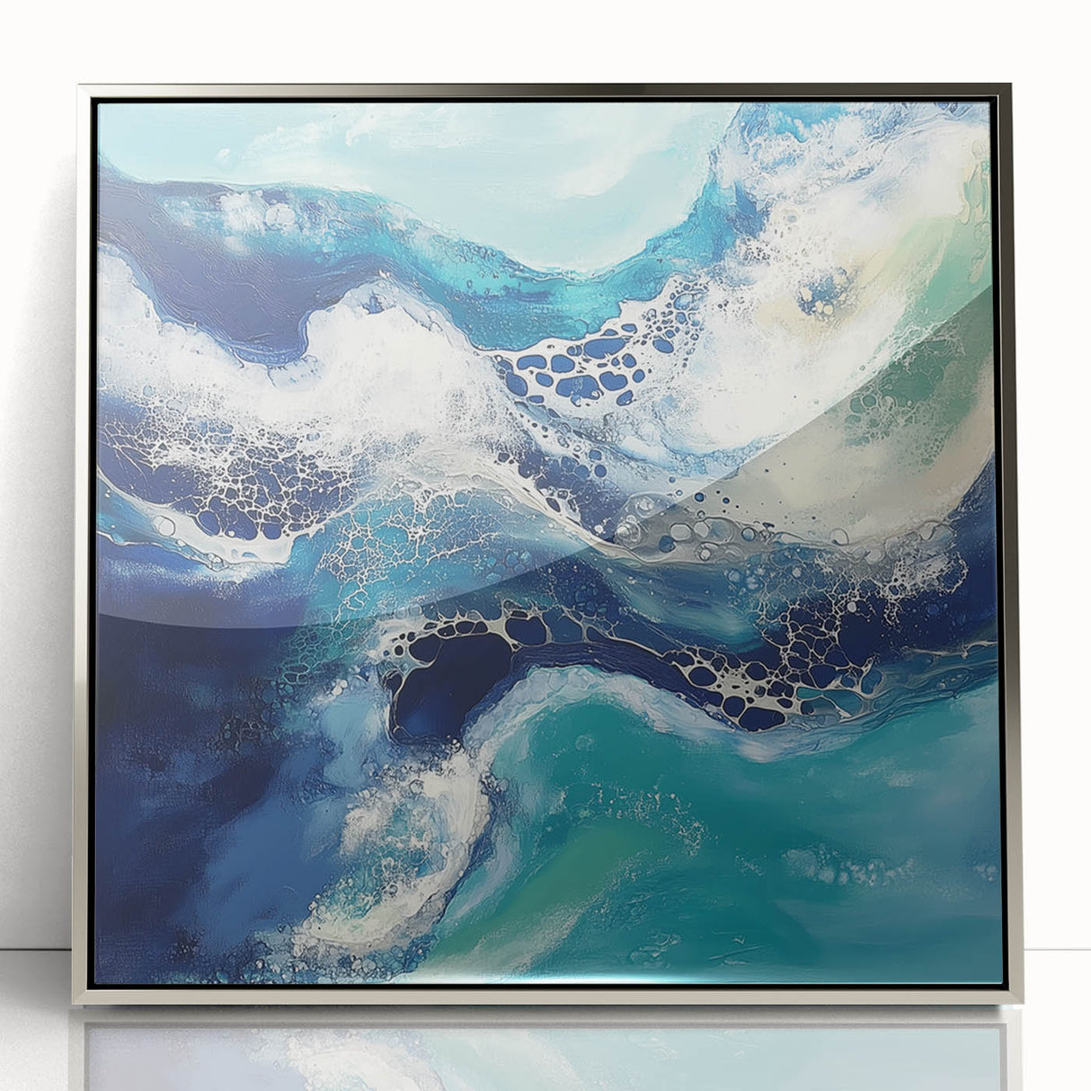 Fluid Acrylic Wall Decor – Coastal Tide Abstraction
