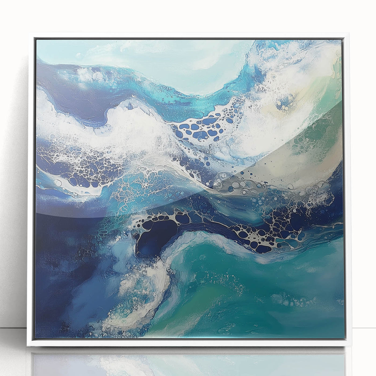 Fluid Acrylic Wall Decor – Coastal Tide Abstraction