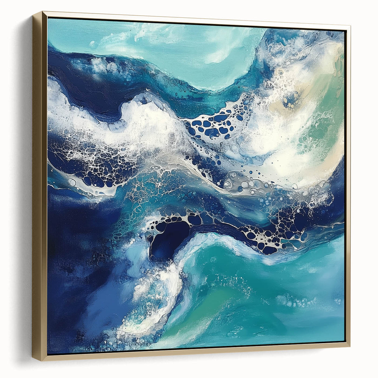 Fluid Acrylic Wall Decor – Coastal Tide Abstraction
