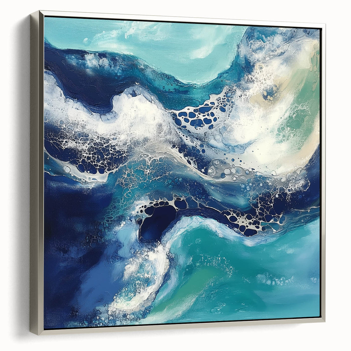 Fluid Acrylic Wall Decor – Coastal Tide Abstraction