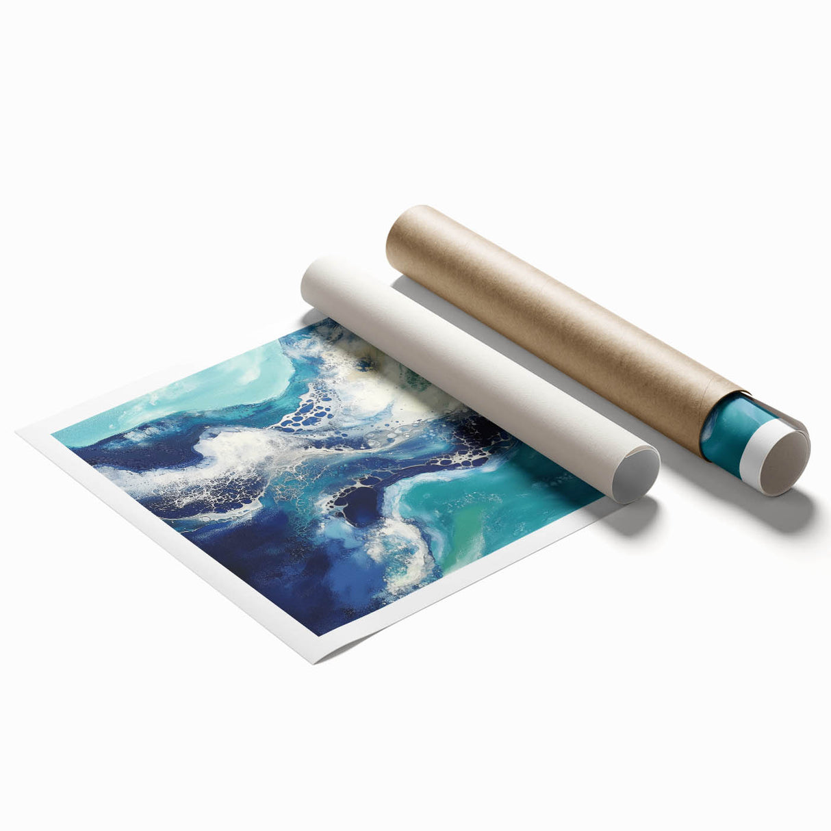Fluid Acrylic Wall Decor – Coastal Tide Abstraction