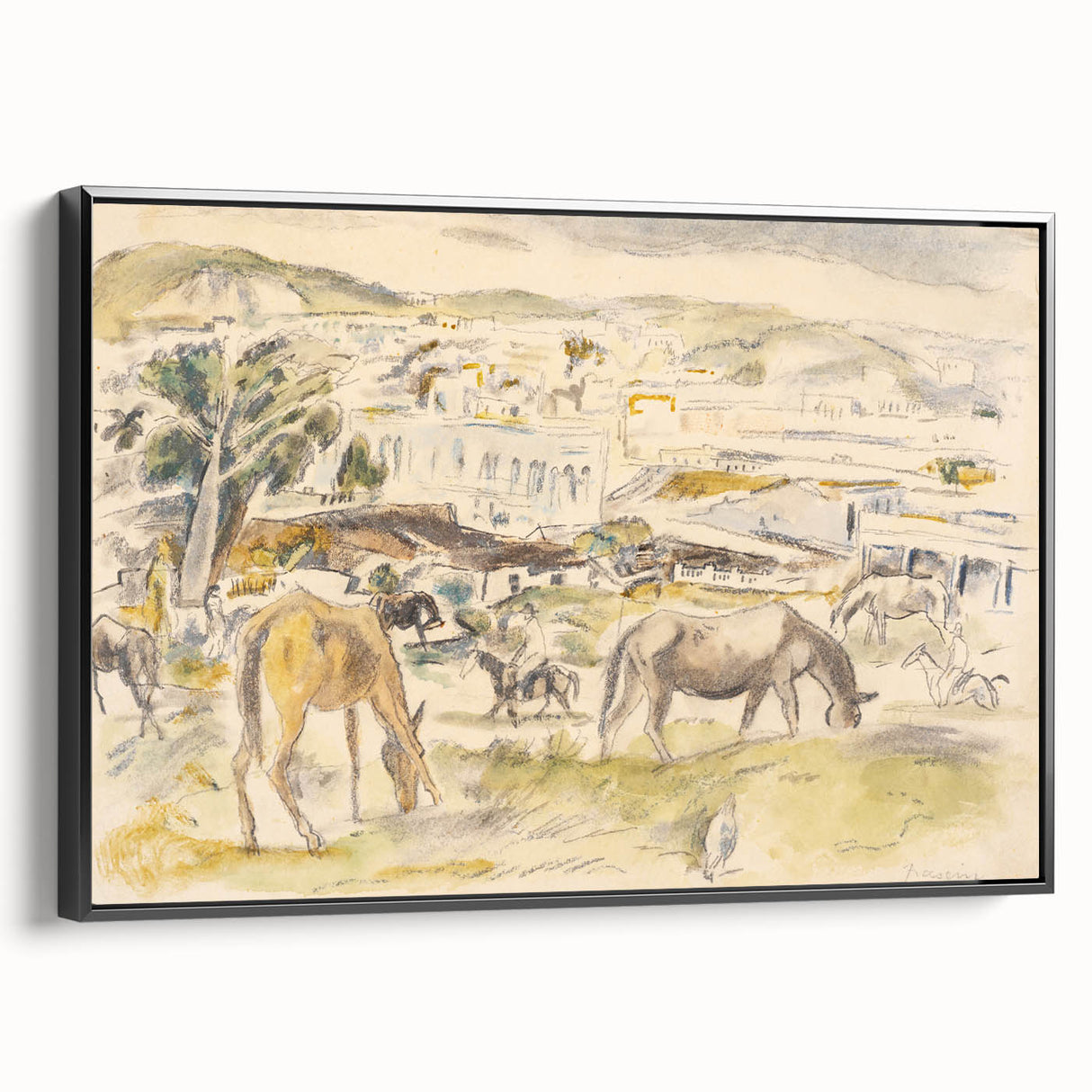 Expressionist Art - Horses in Landscape by Jules Pascin